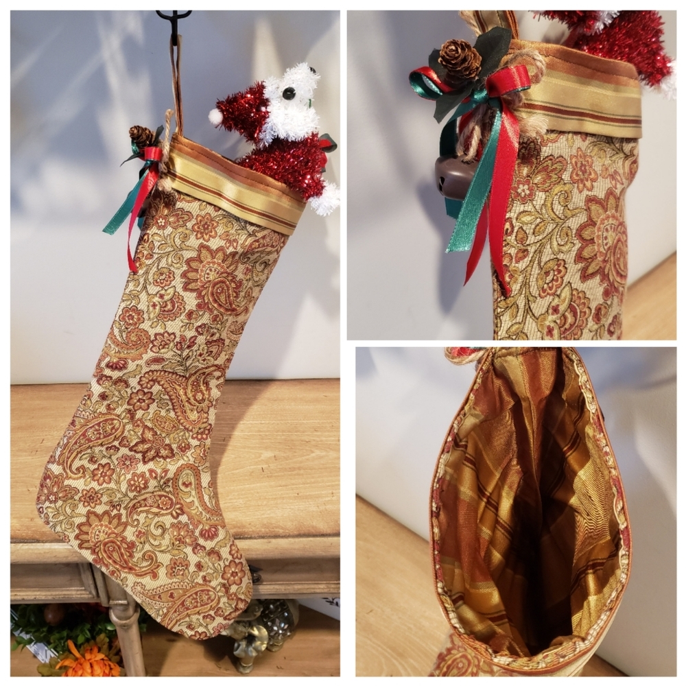 🌲 Beautiful handcrafted holiday stocking